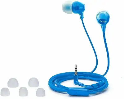 Гарнитура внутриканальные Sony MDR-EX14AP 1.2м синий проводные в ушной раковине (MDREX14APLIZIN)