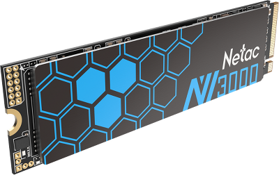 SSD накопитель Netac SSD NV3000 500GB PCIe 3 x4 M.2 2280 NVMe 3D NAND, R/W up to 3100/2100MB/s, IOPS(R4K) 200K/150K, TBW 300TB, with heat sink, 5y wty