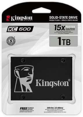 Твердотельный накопитель/ Kingston SSD KC600, 1024GB, 2.5