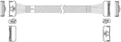 Кабель L285MM006-SD-R Cable MCIO x8 74P (STRAIGHT TYPE) -TO- MCIO x8 74P (STRAIGHT TYPE) , 85 Ohm, L:80cm