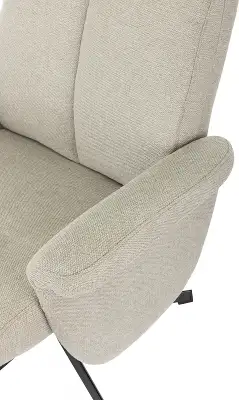 Кресло для дома Бюрократ _Baron с пуфом бежевый металл черный крестов. (_BARON/BEIGE)