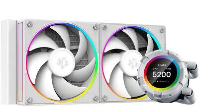 Вентилятор ID-Cooling SL240 WHITE /LCD SCREEN /300W /all Intel /all AMD