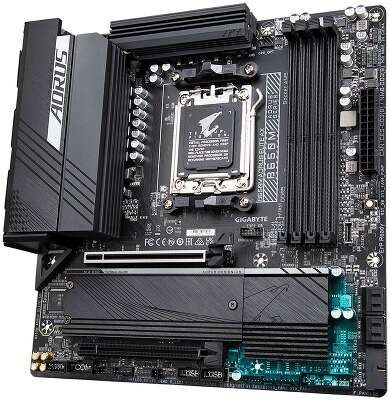Материнская плата Gigabyte B650M AORUS ELITE AX, Socket AM5, AMD B650, 4xDDR5-5200, HDMI+DP, 2xPCI-Ex16, 4xSATA3(RAID 0/1/10), 2xM.2, 8 Ch Audio, 2.5GLan, WiFi, (4+4)xUSB2.0, (7+2)xUSB3.2, (1+1)xUSB3.2 Type-C™, mATX, RTL {} (849399)