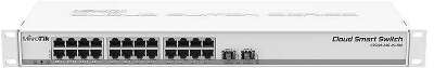 MikroTik CSS326-24G-2S+RM Коммутатор управляемый L2, 24x1 Гбит/с, SFP+ 2x10 Гбит/с, установка в стойку