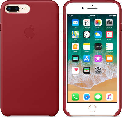 Кожаный чехол для iPhone 7 Plus/8 Plus Apple Leather Case, (PRODUCT) RED [MQHN2ZM/A]