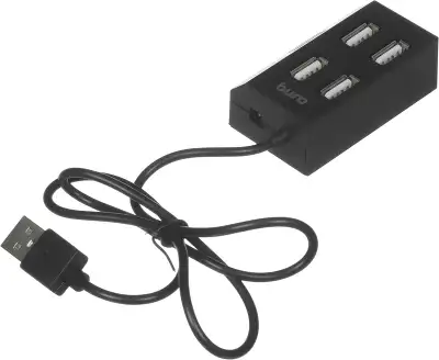 Разветвитель USB 2.0 Buro BU-HUB4-U2.0 4порт. черный