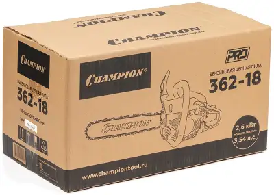 Бензопила Champion 362-18 2600Вт 3.54л.с. дл.шины:18" (45cm)
