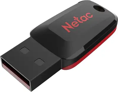 Флеш Диск Netac 64Gb U197 NT03U197N-064G-20BK USB2.0 черный/красный