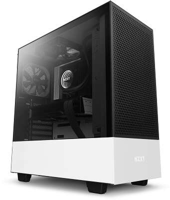 Корпус NZXT H510 Flow, белый/черный, ATX, Без БП (CA-H52FW-01)