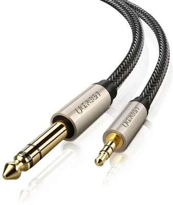 Кабель UGREEN AV127 (10630) 3.5mm to 6.35mm TRS Stereo Audio Cable. Длина: 5м. Цвет: серый