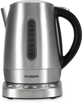 Чайник электрический Hyundai HYK-S7770 1.7л. 2200Вт серебристый/черный корпус: металл