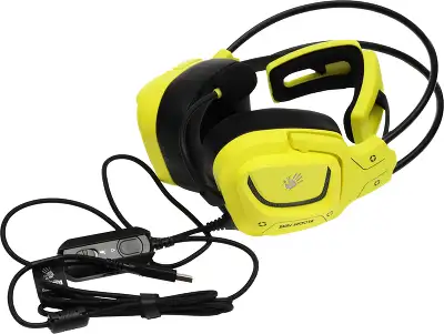 Наушники с микрофоном A4Tech Bloody G575 Punk желтый/черный 2м мониторные USB оголовье (G575 PUNK)
