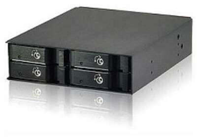 Procase L2-104-SATA3-BK {Hot-swap корзина 4 SATA3/SAS, черный, с замком, hotswap mobie rack module for 2,5" HDD(1x5,25) 2xFAN 40x15mm}