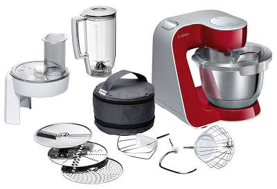 Кухонный комбайн Bosch MUM58720 красный/серебристый
