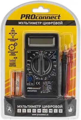 Мультиметр PROconnect M832 DT832 цифровой черный (13-3012)