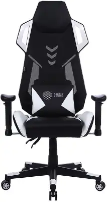 Кресло игровое Cactus CS-CHR-090BLW черный/белый экокожа/сетка крестов. нейлон