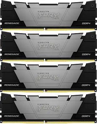 Память DDR4 4x16GB 3200MHz Kingston KF432C16RB12K4/64 Fury Renegade Black RTL Gaming PC4-25600 CL16 DIMM 288-pin 1.35В dual rank с радиатором Ret