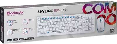 Комплект кл-ра+мышь беспров. Defender Skyline 895 Nano white (USB, 104 кл. +12FN, 2000dpi, multimedia) (45895)
