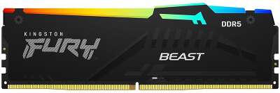 Модуль памяти Kingston 8GB DDR5 5200 DIMM FURY Beast Black RGB Non-ECC, CL40, 1.25V, 1RX8 40-40-40 288-pin, RTL