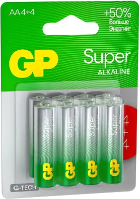 Комплект элементов питания AA GP Super Alkaline (8 шт в блистере)