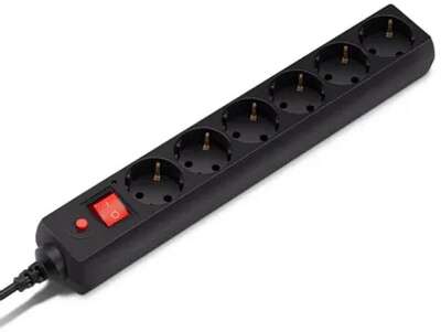 BURO Сетевой фильтр, 6 розеток, 1.8 метров (600SH-1.8-B) black (992264)