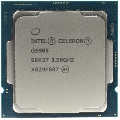 Центральный Процессор Intel Celeron G5905 OEM (Comet Lake, 14nm, C2/T2, Base 3,50GHz, UHD 610, L3 4Mb, TDP 58W, S1200) OEM