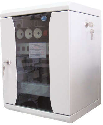 Шкаф коммутационный ЦМО (ШРН-12.255-10) настенный 12U 320x305мм пер.дв.стекл 100кг серый 255мм 10.62кг 180град. 600мм металл
