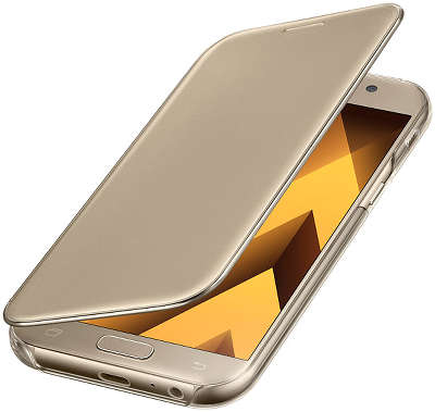 Чехол-книжка Samsung для Samsung Galaxy A5 (2017) Clear View Cover, золотистый (EF-ZA520CFEGRU)