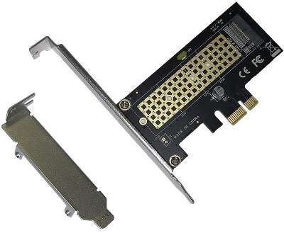 ORIENT C302E, Переходник PCI-Ex1->M.2 M-key NVMe SSD, тип 2230/2242/2260/2280, 2 планки крепления в комплекте (31152)
