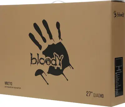 Монитор Bloody 27" MN271Q серый IPS LED 1ms 16:9 HDMI M/M матовая HAS Piv 320cd 178гр/178гр 2560x1440 180Hz G-Sync DP 2K USB 5.1кг