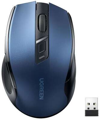 Беспроводная мышь UGREEN MU006 (25753) Ergonomic Wireless Mouse 4000DPI 2.4 GHz&BT. синий