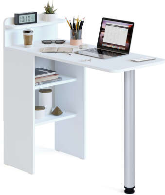 Стол для компьютера Сокол СП-19 складн. столешница ЛДСП белый каркас хром (00-00012723)
