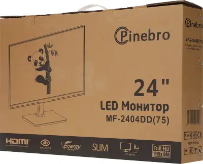 Монитор Pinebro 23.8" MF-2404DD черный IPS LED 5ms 16:9 DVI HDMI M/M матовая 250cd 178гр/178гр 1920x1080 75Hz FreeSync VGA DP FHD 2.7кг