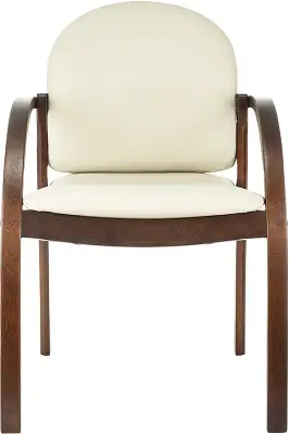 Стул Бюрократ Джуно светло-бежевый экокожа на ножках дерево