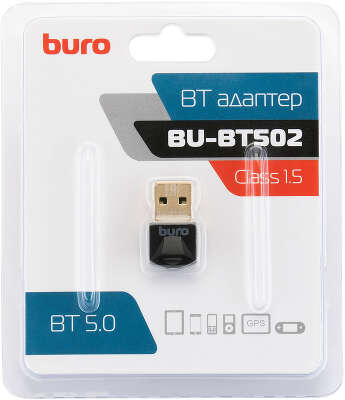 Адаптер USB Buro BU-BT502 BT5.0+EDR class 1.5 20м черный