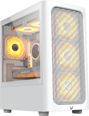 корпус Formula V Line Air Mesh G3 Plus White, MATX, Type-C*1, USB3.0*2, FRONT 3x120mm FRGB, REAR 1x120mm FRGB