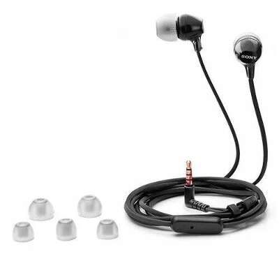 Гарнитура внутриканальные Sony MDR-EX14AP 1.2м черный проводные в ушной раковине (MDREX14AP/BZIN)