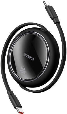 Кабель Baseus Free2Draw Mini 100W USB-C to USB-C скручивающийся, 1 м, Black [P1036450011100]