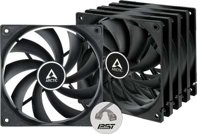 Набор Arctic Cooling ARCTIC F12 PWM PST Value Pack (Black) (5pc), 120мм, 1350rpm, 22.5 дБ, 4-pin, 5шт