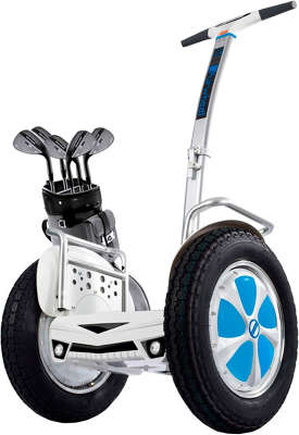 Двухколесный гироскутер с рулем Airwheel S5 (батарея Panasonic 680 Вт*ч), белый-синий (товар уценен)