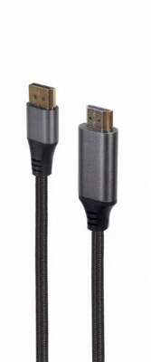Кабель DisplayPort-HDMI Cablexpert, 4K, 1.8м, 20M/19M, черный, экран, пакет (CC-DP-HDMI-4K-6)