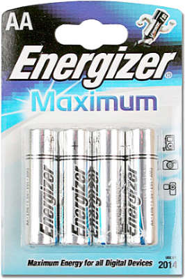 Комплект элементов питания AA Energizer Maximum (4 шт в блистере)