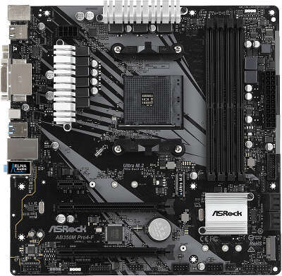 Материнская плата mATX LGAAM4 ASRock AB350M PRO4-F