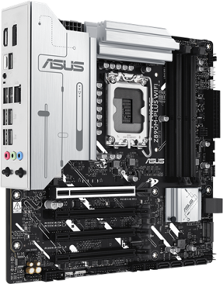 Материнская плата ASUS PRIME Z890M-PLUS WIFI, LGA1851, Z890, 4*DDR5, 6*SATA, 3*M.2, 5*USB 3.2, 4*USB 2.0, Type-C, 3*PCIx16, HDMI+DP, mATX; 90MB1J80-M0EAY0