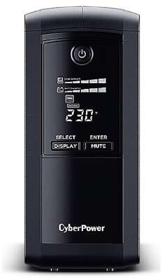 CyberPower VP1000ELCD ИБП {Line-Interactive, Tower, 1000VA/550W USB/RS-232/RJ11/45  (4 EURO), 12В/9 Ач х 1}