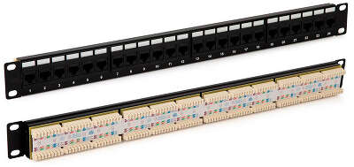 Патч-панель Hyperline PP3-19-24-8P8C-C5E-110D 19" 1U 24xRJ45 кат.5e UTP