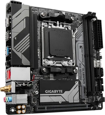 Материнская плата GIGABYTE A620I AX, AM5, A620, 2*DDR5, 2*SATA, 2*M.2, 2*USB 3.2, 3*USB 2.0, Type-C, 1*PCIx16, DP+HDMI, mITX
