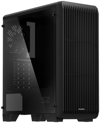 корпус ZALMAN S2 TG, ATX, BLACK, TEMPERED GLASS WINDOW, 2x3.5", 2x2.5", 2xUSB2.0, 1xUSB3.0, FRONT 2x120mm