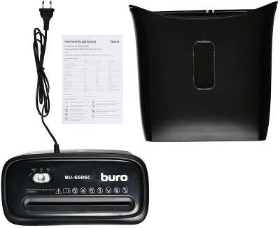 Шредер Buro Home BU-S506C черный (секр.P-4) фрагменты 5лист. 12лтр. пл.карты