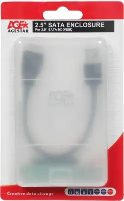 Внешний корпус для HDD/SSD AgeStar 3UBCP3 SATA USB3.0 пластик белый 2.5